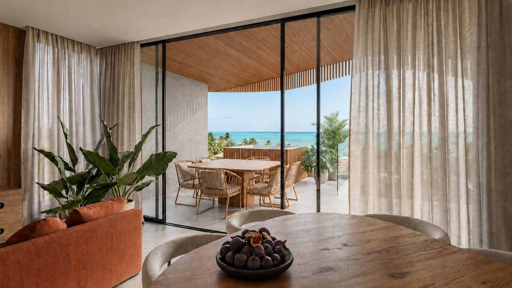 3 suítes · estar com vista para o mar — Reserva Surya