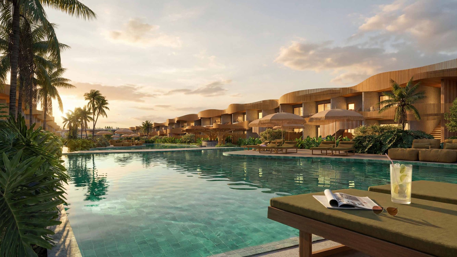 Piscina e residências — Reserva Surya